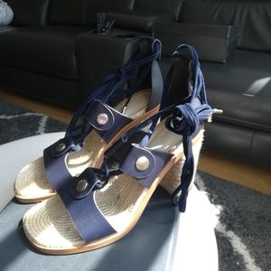 Rag & Bone Sandals with Ankle Strap & Woven Heel